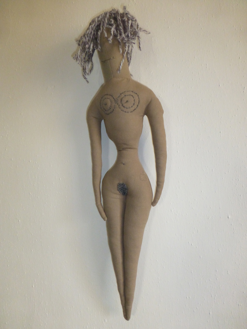 5. Female Deity 5-mixed media textile